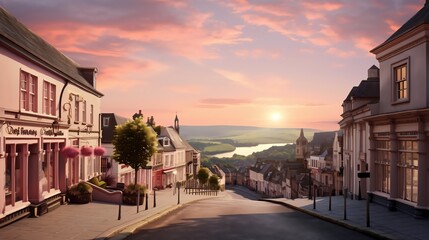 Fototapeta premium city at sunset