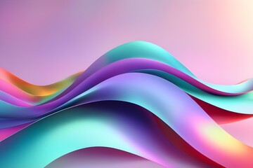 A colorful wave with purple, blue, and green colors
