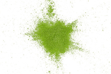 Matcha tea powder in an abstract drawing isolated transparent
