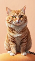 Cute Puffy Orange Cat Acting Funny