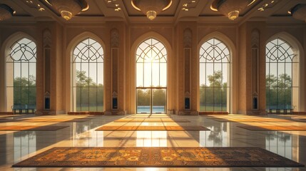 Obraz premium golden glossy luxury design of mosque or prayer