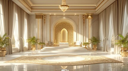 Obraz premium golden glossy luxury design of mosque or prayer