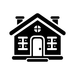 half realistic house icon, vector