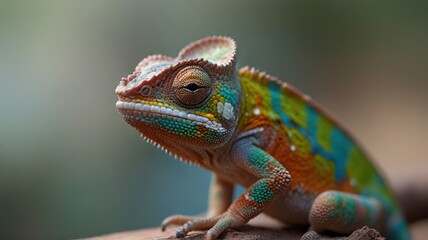 Fototapeta premium chameleon on a branch