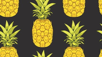 watercolor seamless pattern of pineapple.