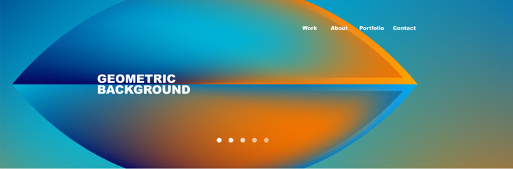 Obraz premium a blue and orange geometric background with a circle in the middle High quality