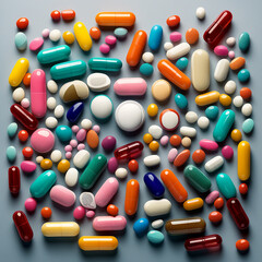Colorful Pills in Medical/Healthcare Concept
