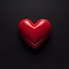 Fototapeta premium red heart on black background