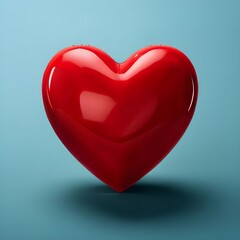 red heart on blue background