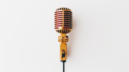 vintage microphone on white background