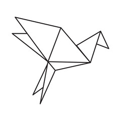 Origami bird vector icon.vector flat liner illustration for web and app..eps