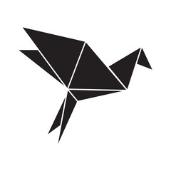 Origami bird vector icon.vector flat black trendy style illustration for web and app..eps