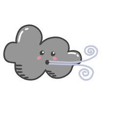 cartoon illustration weather sky season emoji cloud windy wind grey