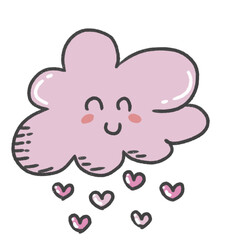 cartoon illustration weather sky season emoji love smile pink rain cloud