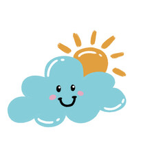 cartoon illustration weather sky season emoji cloud sun blue yellow smile