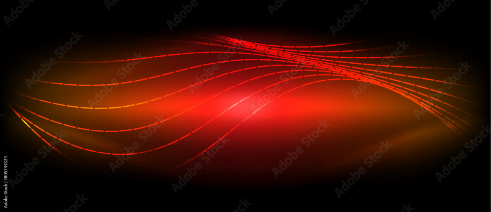 Aufkleber an amber light is glowing in the sky against a dark black background, creating a striking contrast. 