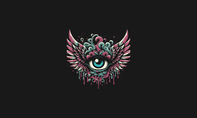 Obraz premium eye ball with wings vector artwork design