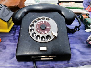Vintage DDR Nordfern W63 Rotary Dial Telephone at Flea Market