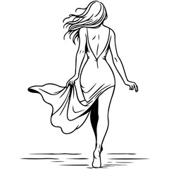 Woman Wearing Dress on Summer Vacation.