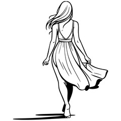 Woman Wearing Dress on Summer Vacation.