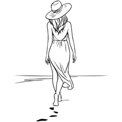 Woman Wearing Dress on Summer Vacation.