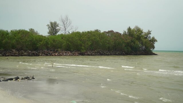 Beautiful landscape view of the Tanjung Sepat Batu Laut beach