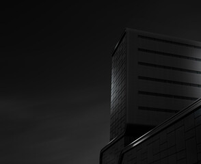 Reworked modern architecture photo featuring spacious empty area for text placement. Abstract...