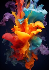 Fototapeta premium Vibrant abstract ink cloud explosion