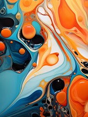 Vibrant abstract fluid art composition