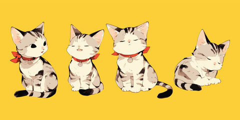 american shorthair cat clipart vector for graphic resources