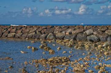 Ocean and Shore in Waikiki, Hawaii.