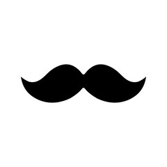 Moustache icon on blank background color editable