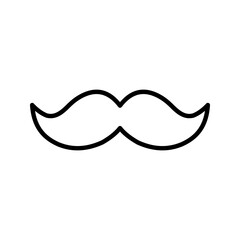 Moustache icon on blank background color editable