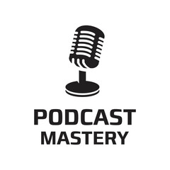 Podcast logo design template, podcast speaking course. suitable for use as a podcast speaking training logo