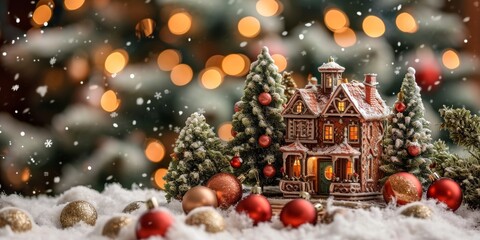 Christmas holiday decor fairytale decorative decoration small house