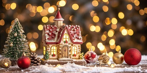 Christmas holiday decor fairytale decorative decoration small house