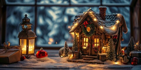 Christmas holiday decor fairytale decorative decoration small house