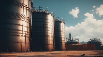 Obraz premium With their robust construction, these steel tanks exude reliability and durability