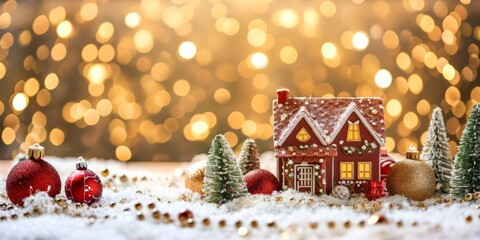 Christmas holiday decor fairytale decorative decoration small house