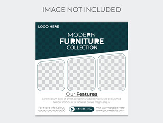 A modern furniture flyer collection template with creative geometric shapes.Furniture flyer is for print.