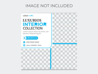 A interior collection square size flyer template for business advertising. Interior flyer is ready for print.