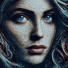 Mosaic Muse: Expressive Woman Portraits
