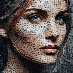 Woman Portraiture Mosaics Elegance in Fragments