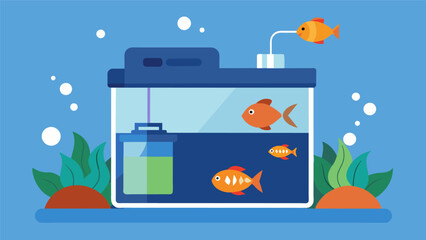 With a builtin backup battery the smart fish tank maintenance system will continue to run smoothly even during power outages.. Vector illustration