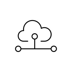 cloud exchange icon.Thin line cloud exchange sign flat illustration for web and app..eps