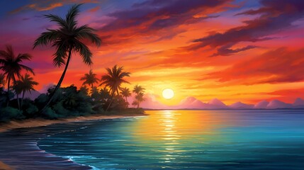 sunset on the beach