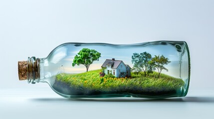 Miniature World in a Bottle: Countryside Scene