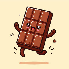 vector style illustration cute chocolate mascot