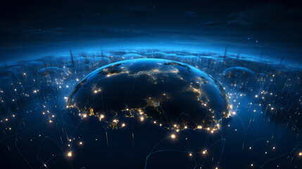 Global network connection, globalization concept