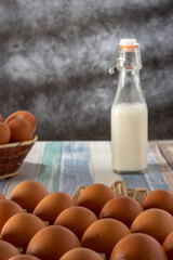 eggs and milk on a sunny morning